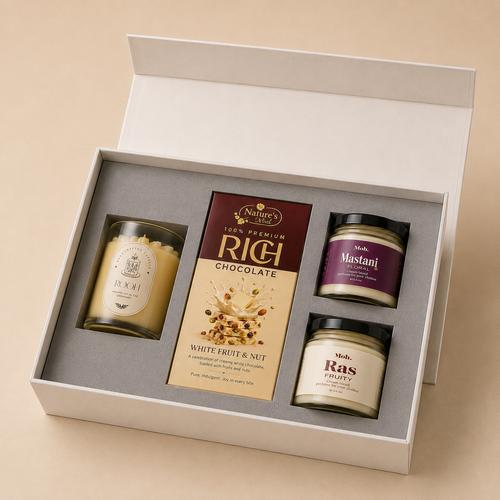 Celebration Edit luxury gift hamper by Pitara Studio — 3 pieces from independent Indian makers in Signature Box with Foam Insert