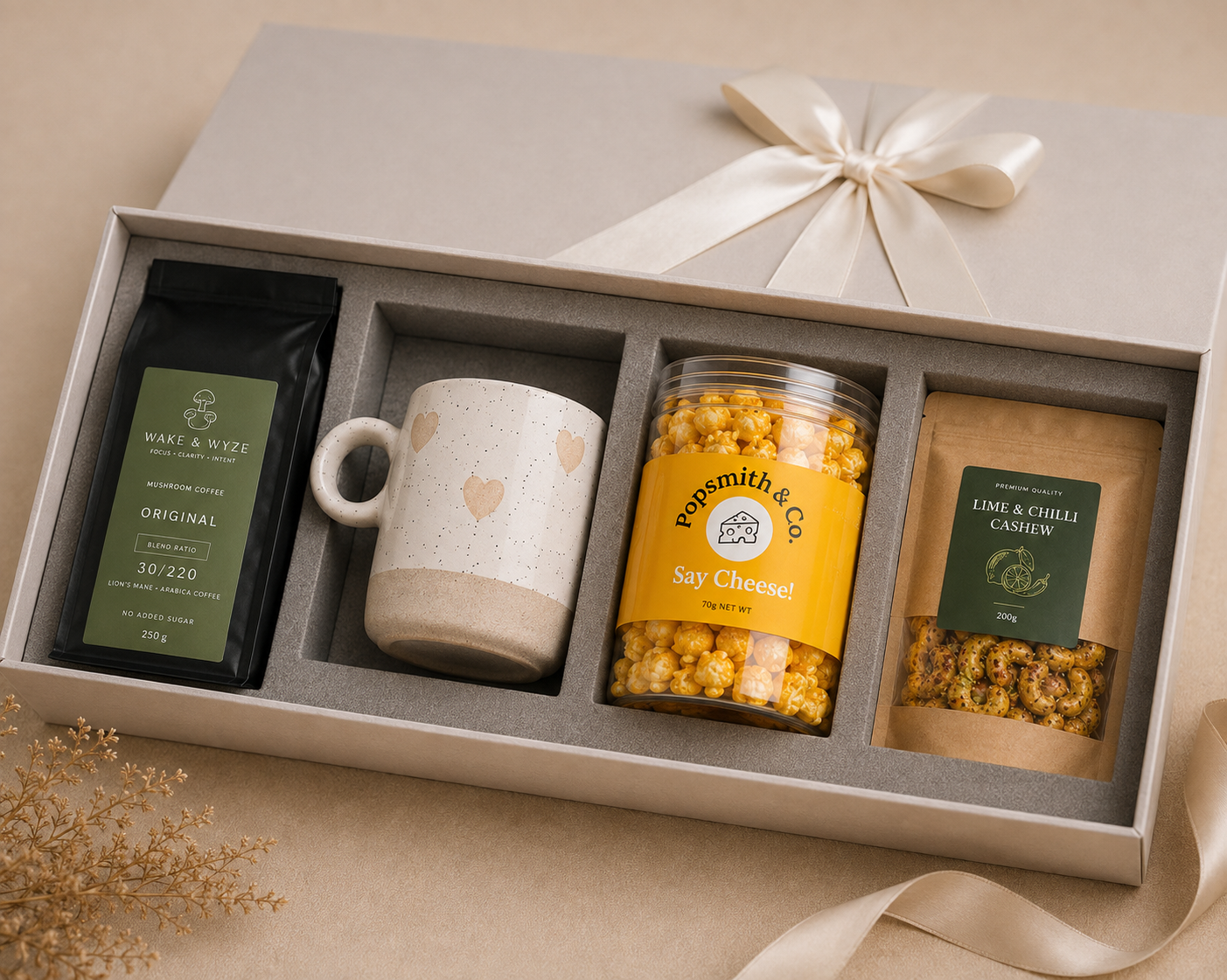 Coffee Break luxury gift hamper by Pitara Studio — 4 pieces from independent Indian makers in Signature Box with Foam Insert