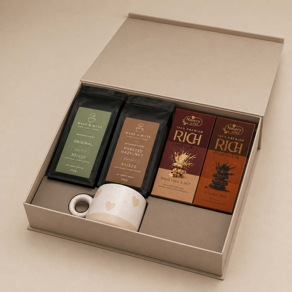 Coffee & Chocolate Affair luxury gift hamper by Pitara Studio — 5 pieces from independent Indian makers in Magnetic Gift Box