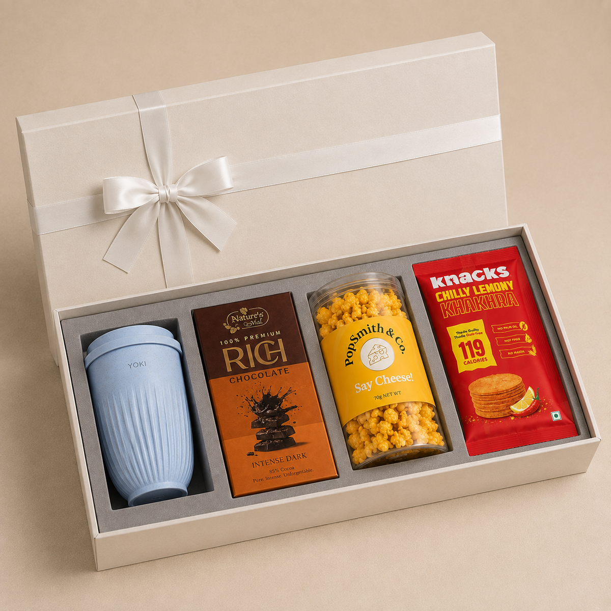 Coffee Desk luxury gift hamper by Pitara Studio — 4 pieces from independent Indian makers in Eco Kraft Box