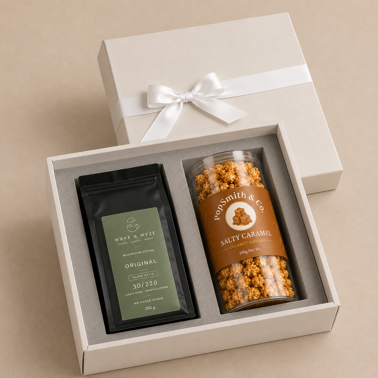 Coffee & Popcorn luxury gift hamper by Pitara Studio — 2 pieces from independent Indian makers in Signature Box