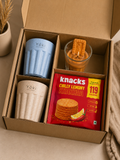 Cup & Calm luxury gift hamper by Pitara Studio — 3 pieces from independent Indian makers in Eco Kraft Box