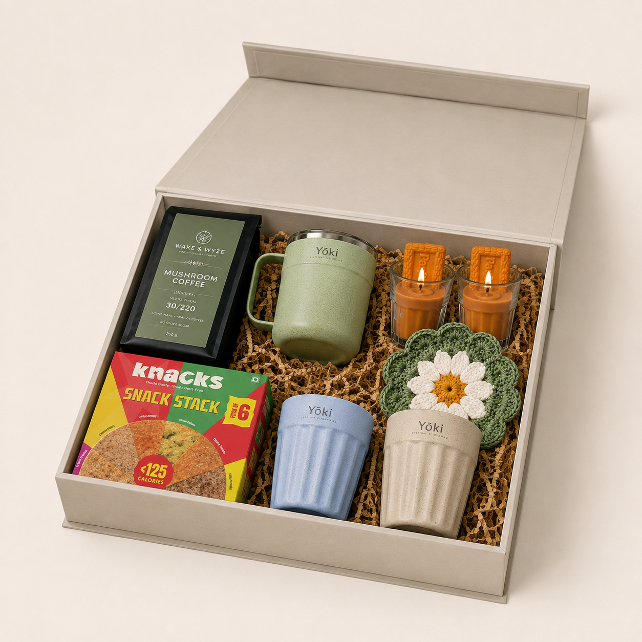 Cups & Conversations luxury gift hamper by Pitara Studio — 6 pieces from independent Indian makers in Magnetic Gift Box