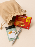 Desk Snack luxury gift hamper by Pitara Studio — 3 pieces from independent Indian makers in Jute Potli
