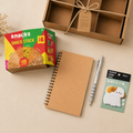 Desk Starter & Snacks luxury gift hamper by Pitara Studio — 4 pieces from independent Indian makers in Eco Kraft Box
