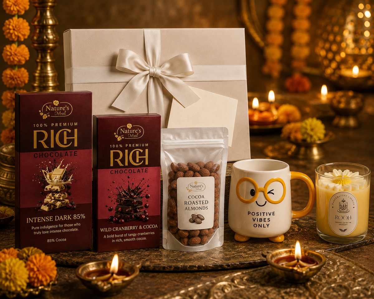 Diwali After Dark luxury gift hamper by Pitara Studio — 5 pieces from independent Indian makers in Signature Box with Foam Insert
