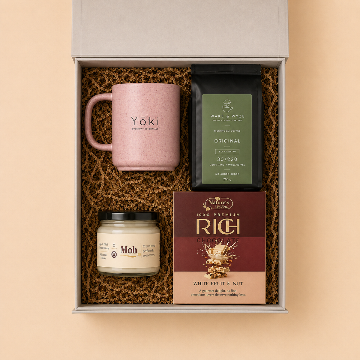 Executive Coffee luxury gift hamper by Pitara Studio — 4 pieces from independent Indian makers in Magnetic Gift Box