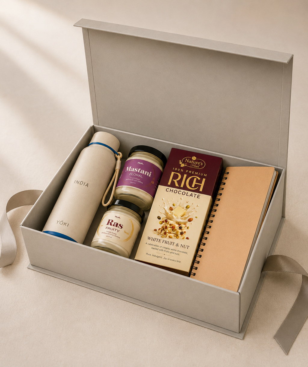 Executive India Edit luxury gift hamper by Pitara Studio — 4 pieces from independent Indian makers in Magnetic Gift Box