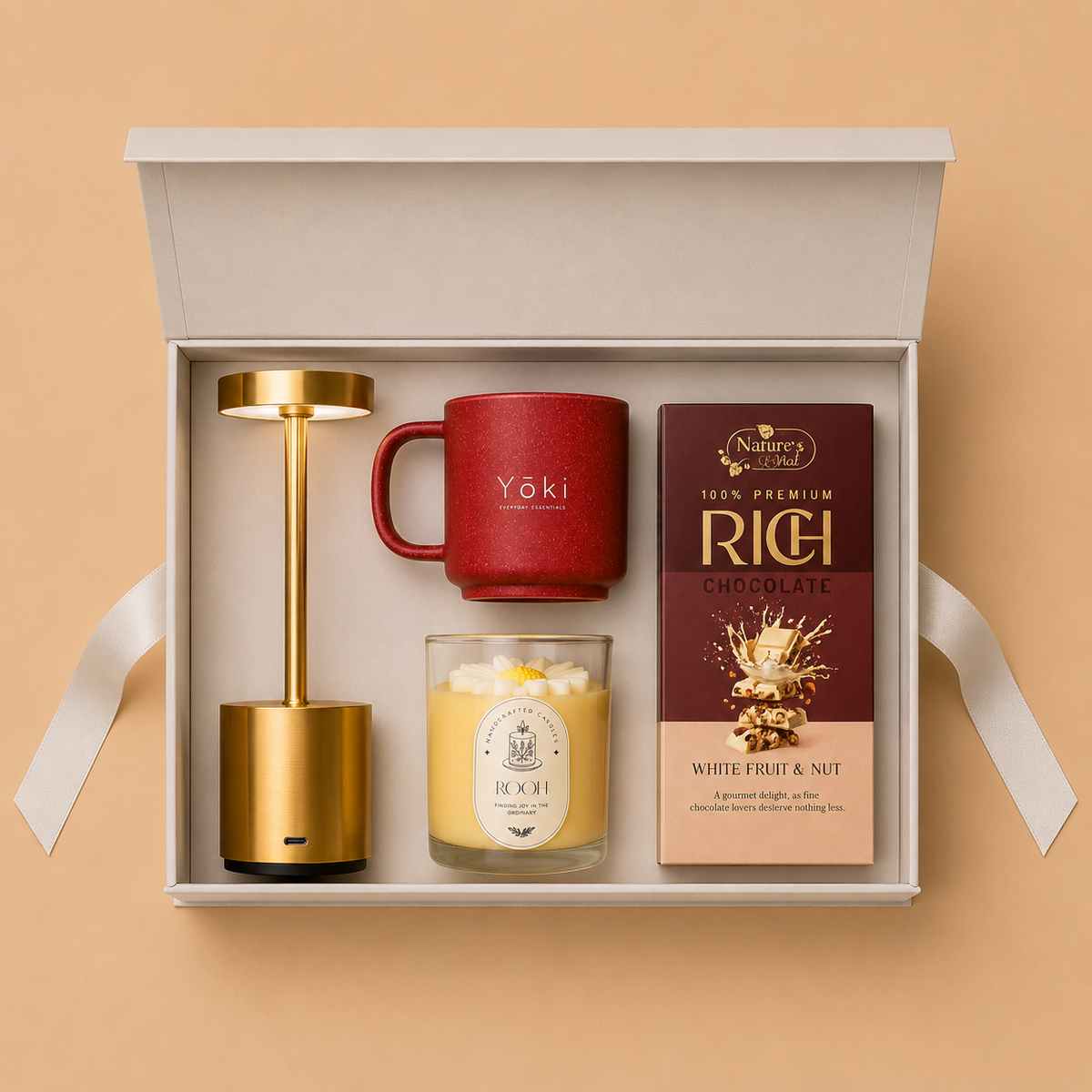 Executive Living luxury gift hamper by Pitara Studio — 4 pieces from independent Indian makers in Magnetic Gift Box