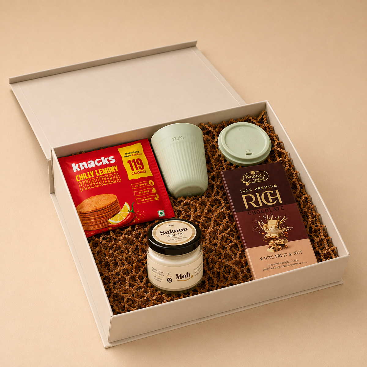 Executive Reset luxury gift hamper by Pitara Studio — 5 pieces from independent Indian makers in Magnetic Gift Box