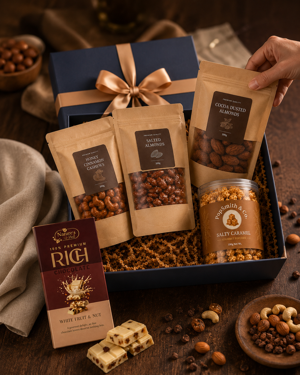 Gourmet Pantry luxury gift hamper by Pitara Studio — 5 pieces from independent Indian makers in Signature Box