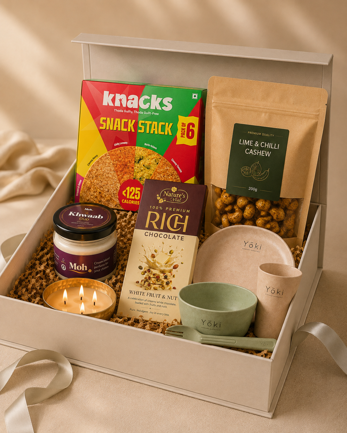 India, Reimagined luxury gift hamper by Pitara Studio — 6 pieces from independent Indian makers in Magnetic Gift Box
