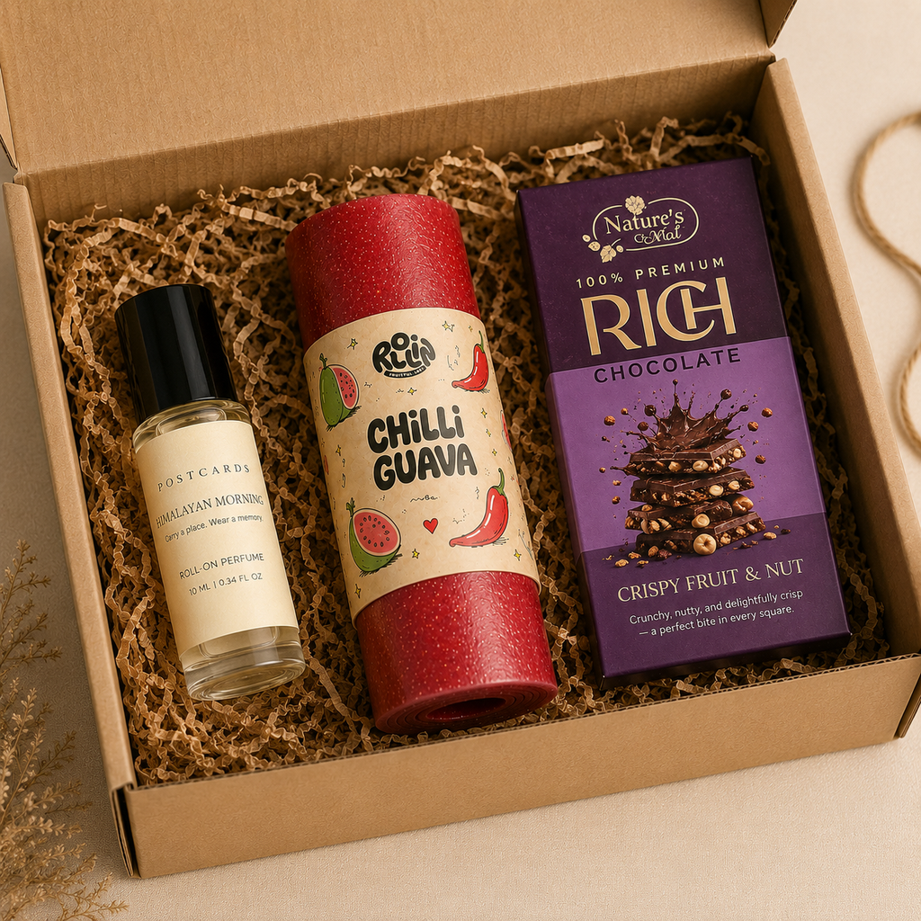 Indian Edit luxury gift hamper by Pitara Studio — 3 pieces from independent Indian makers in Eco Kraft Box