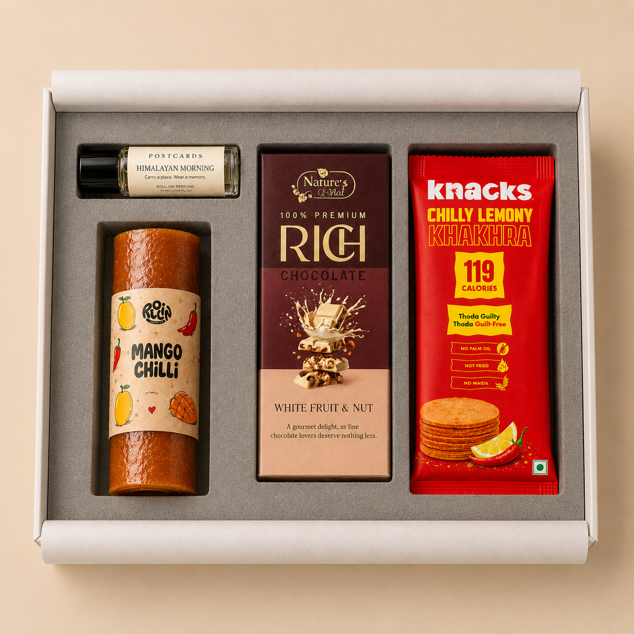 Indian Welcome luxury gift hamper by Pitara Studio — 4 pieces from independent Indian makers in Eco Kraft Box