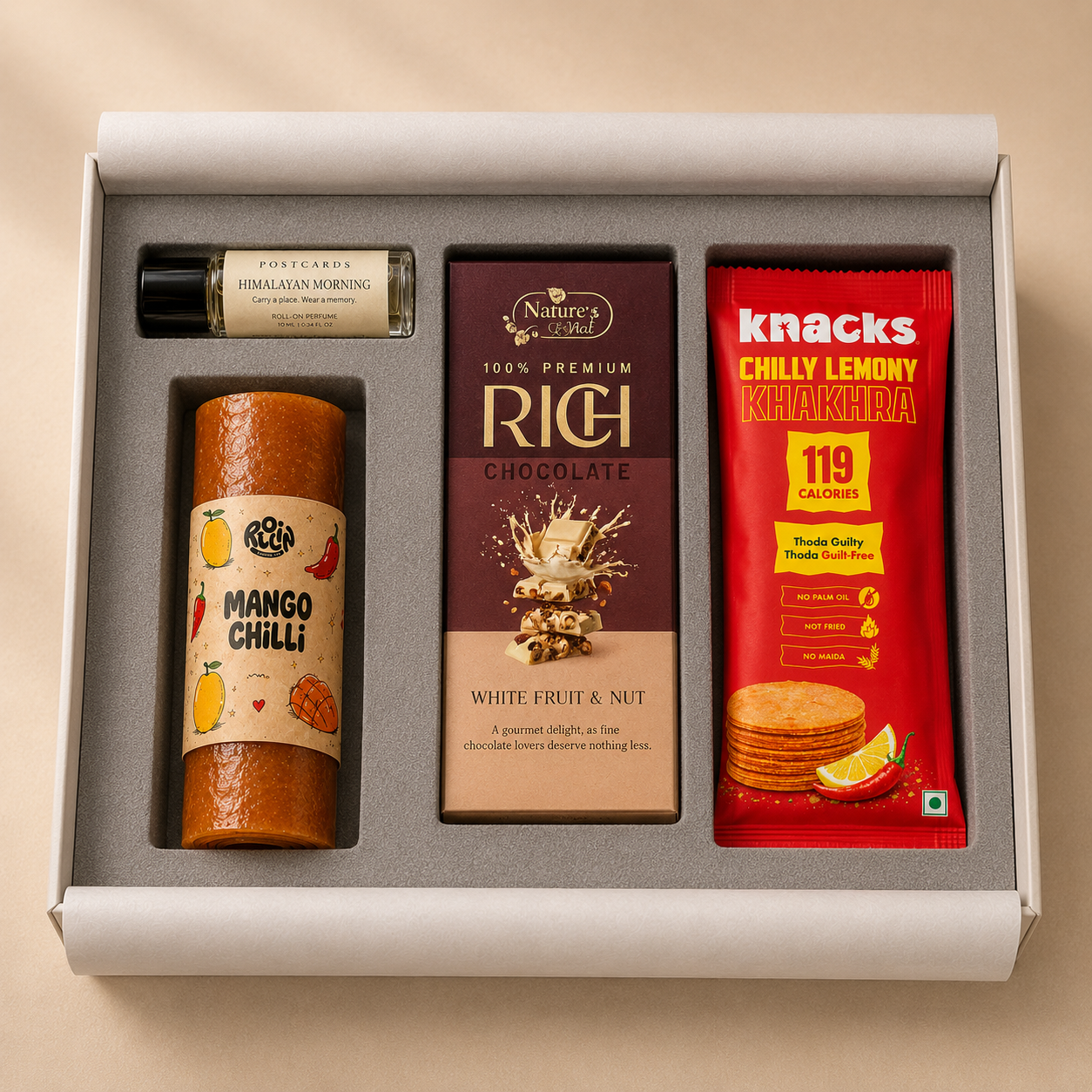 Indian Welcome luxury gift hamper by Pitara Studio — 4 pieces from independent Indian makers in Eco Kraft Box