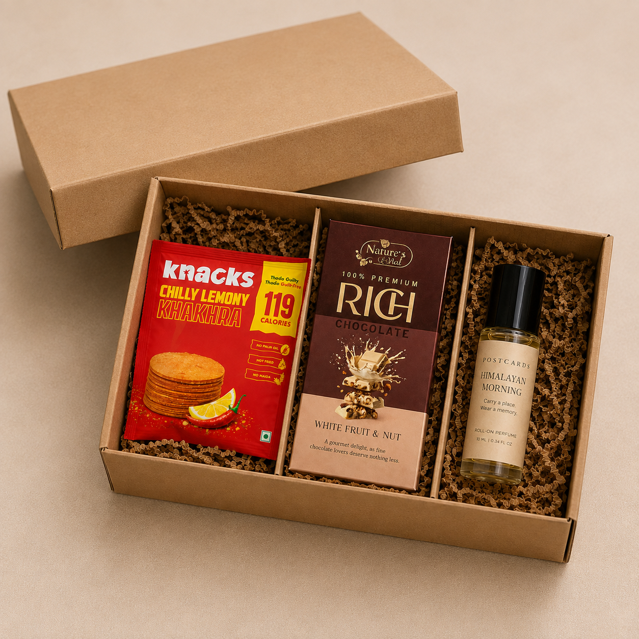 Little Fragrance luxury gift hamper by Pitara Studio — 3 pieces from independent Indian makers in Eco Kraft Box
