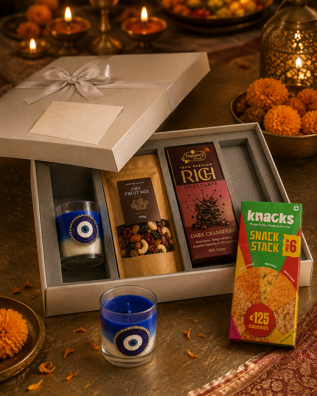 Modern Festive luxury gift hamper by Pitara Studio — 4 pieces from independent Indian makers in Signature Box with Foam Insert