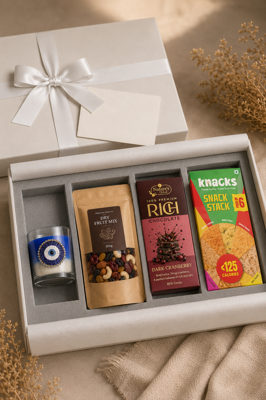 Modern Festive luxury gift hamper by Pitara Studio — 4 pieces from independent Indian makers in Signature Box with Foam Insert