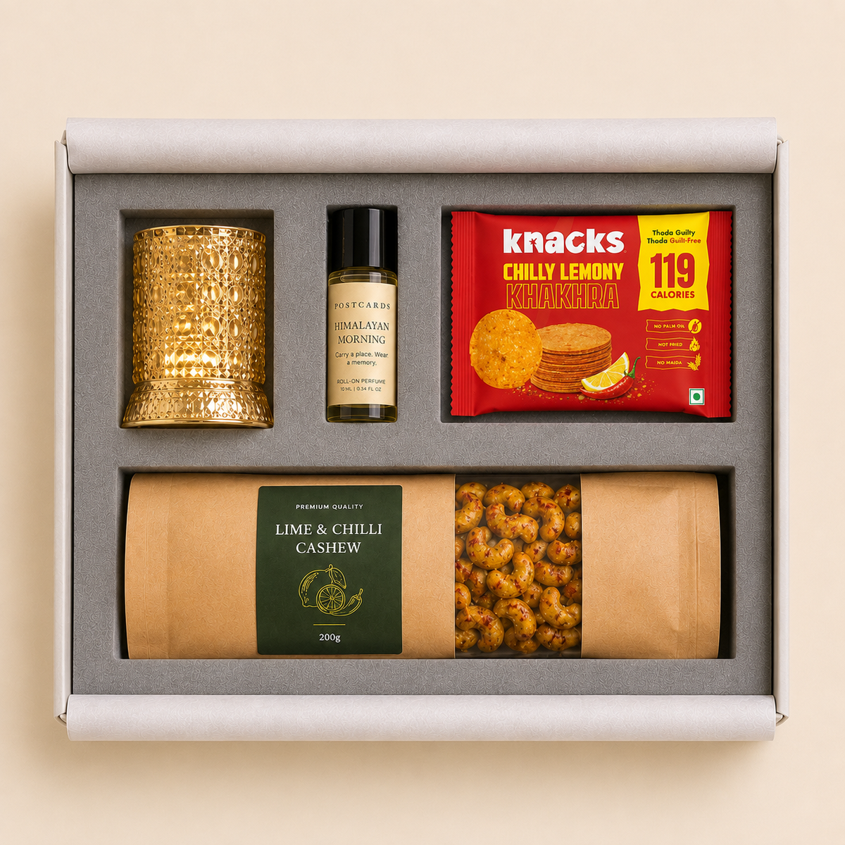 Modern Indian luxury gift hamper by Pitara Studio — 4 pieces from independent Indian makers in Signature Box with Foam Insert