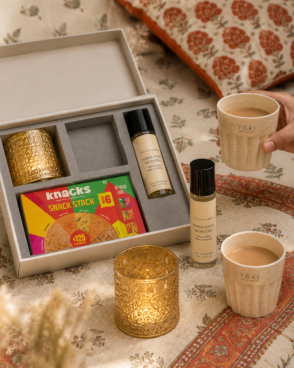 Modern Indian Desk luxury gift hamper by Pitara Studio — 4 pieces from independent Indian makers in Signature Box with Foam Insert
