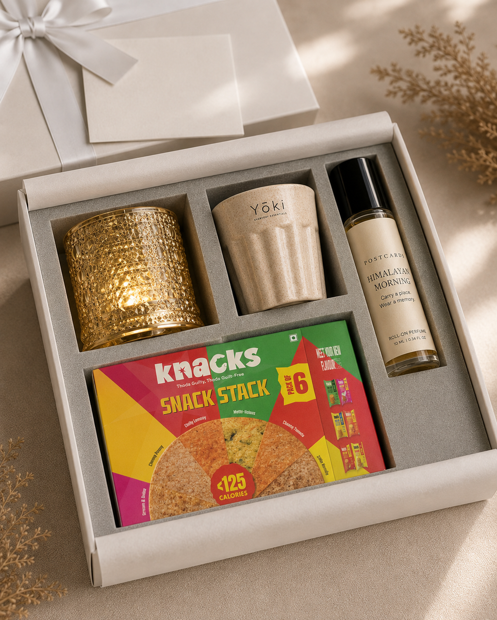 Modern Indian Desk luxury gift hamper by Pitara Studio — 4 pieces from independent Indian makers in Signature Box with Foam Insert