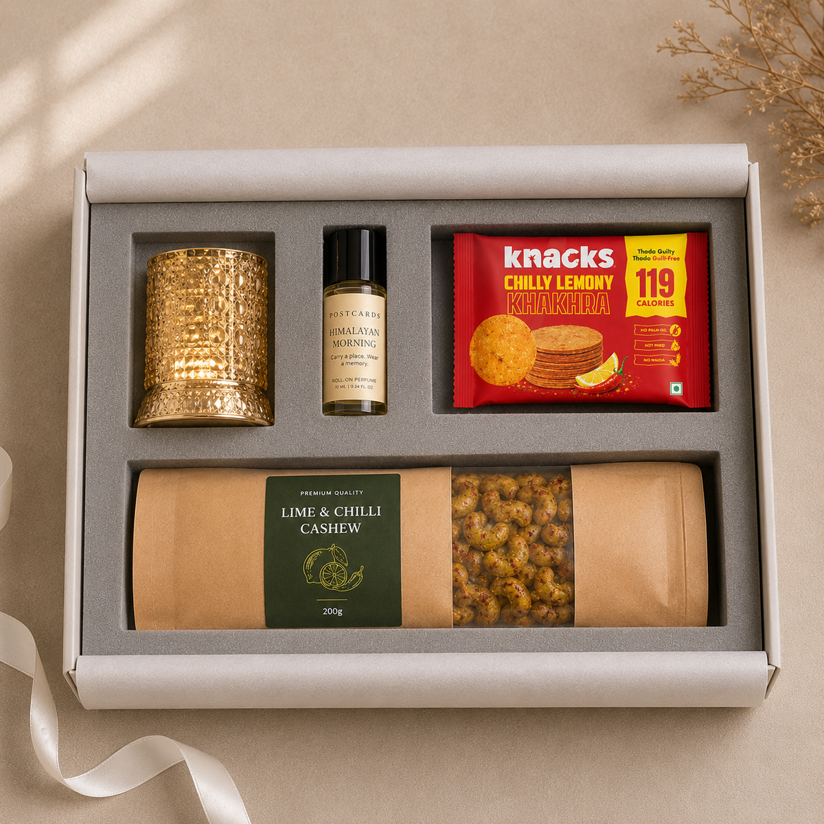 Modern Indian luxury gift hamper by Pitara Studio — 4 pieces from independent Indian makers in Signature Box with Foam Insert