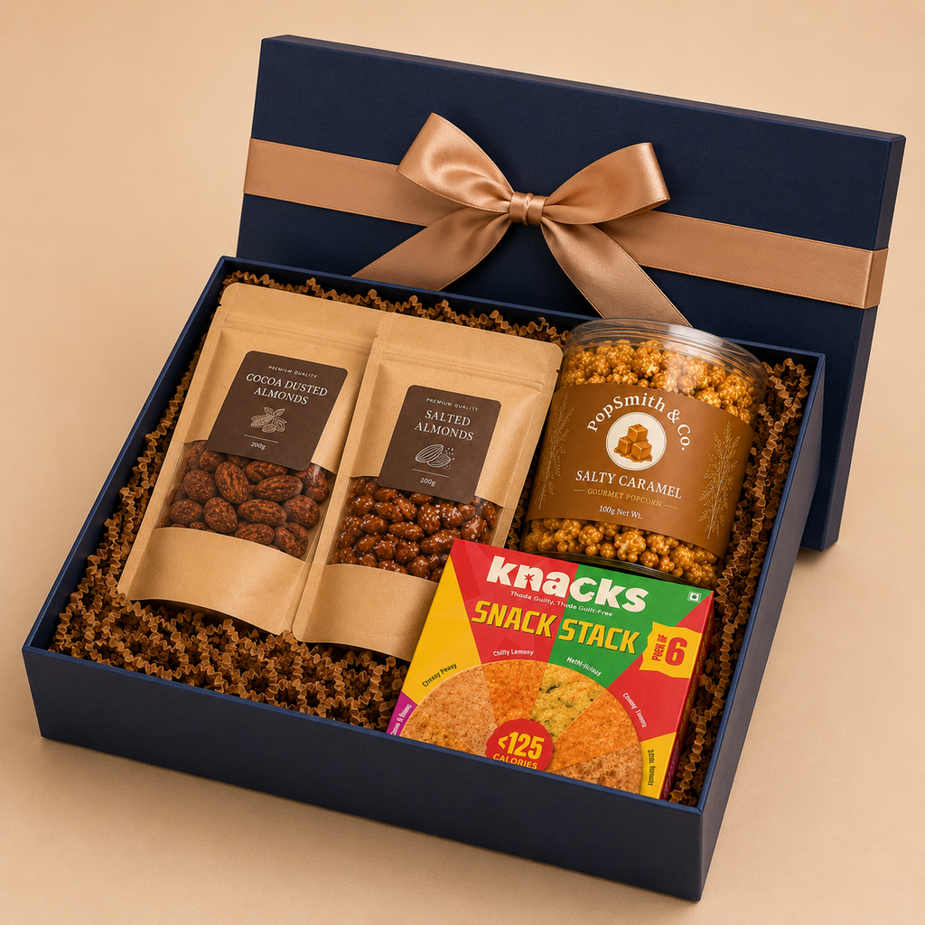 Modern Snack Pantry luxury gift hamper by Pitara Studio — 4 pieces from independent Indian makers in Signature Box