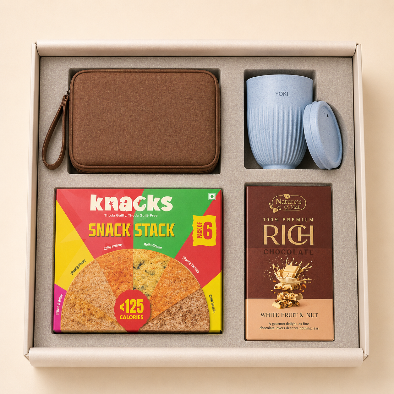 Premium Desk luxury gift hamper by Pitara Studio — 4 pieces from independent Indian makers in Signature Box with Foam Insert