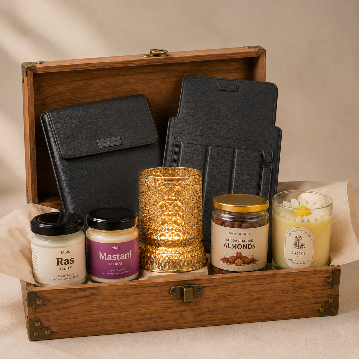 Premium Pitara luxury gift hamper by Pitara Studio — 5 pieces from independent Indian makers in Magnetic Gift Box