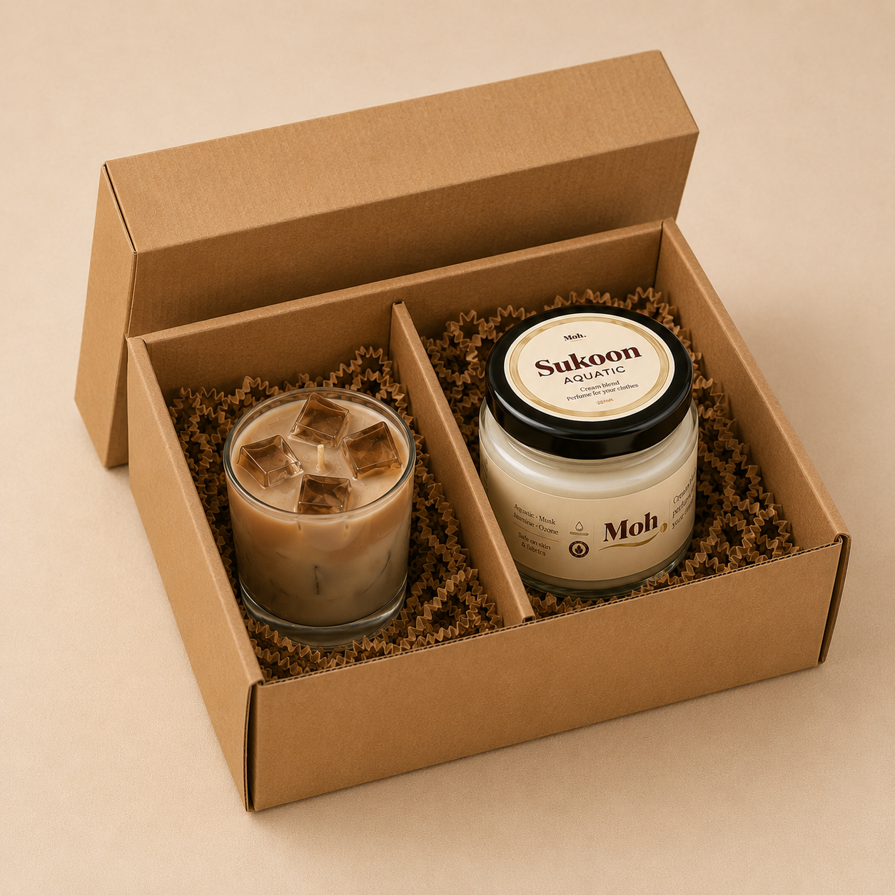 Sukoon Mini luxury gift hamper by Pitara Studio — 2 pieces from independent Indian makers in Eco Kraft Box