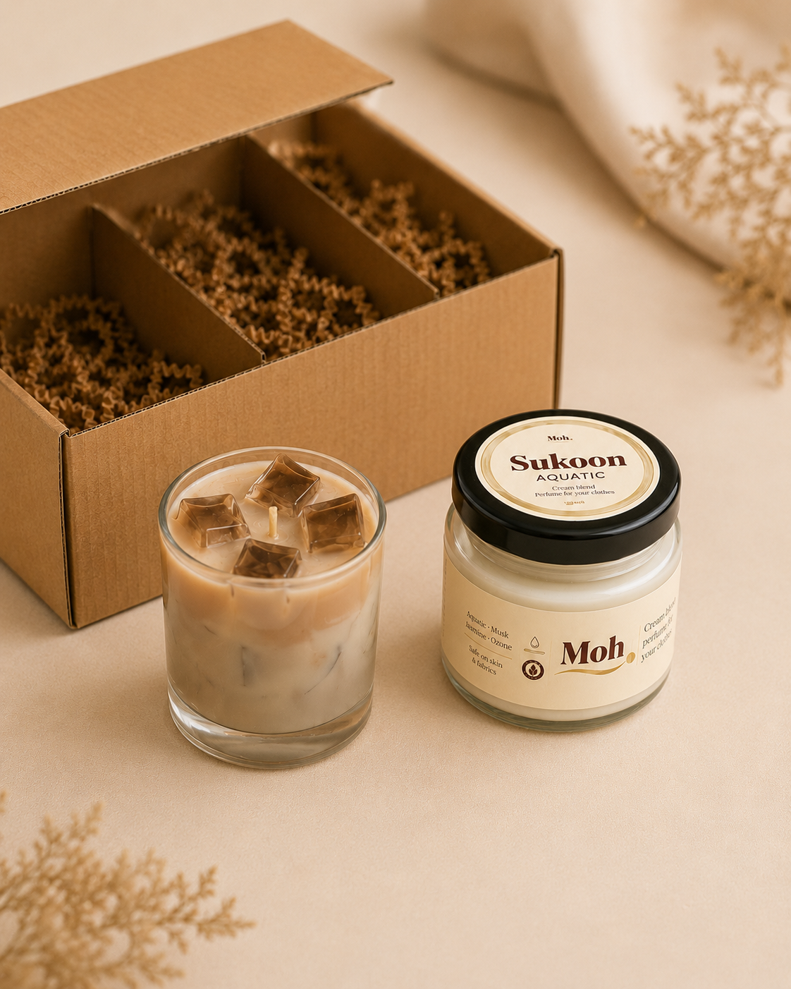 Sukoon Mini luxury gift hamper by Pitara Studio — 2 pieces from independent Indian makers in Eco Kraft Box