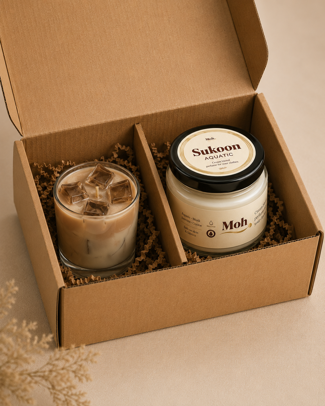 Sukoon Mini luxury gift hamper by Pitara Studio — 2 pieces from independent Indian makers in Eco Kraft Box