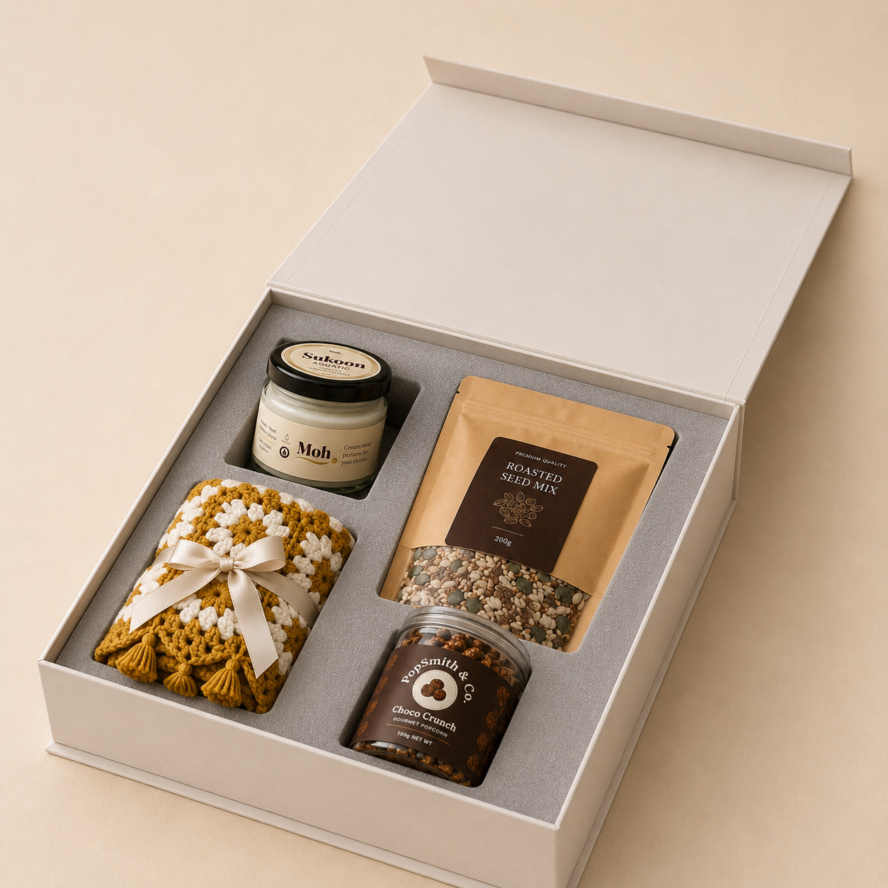 Sukoon luxury gift hamper by Pitara Studio — 4 pieces from independent Indian makers in The Pitara Trunk