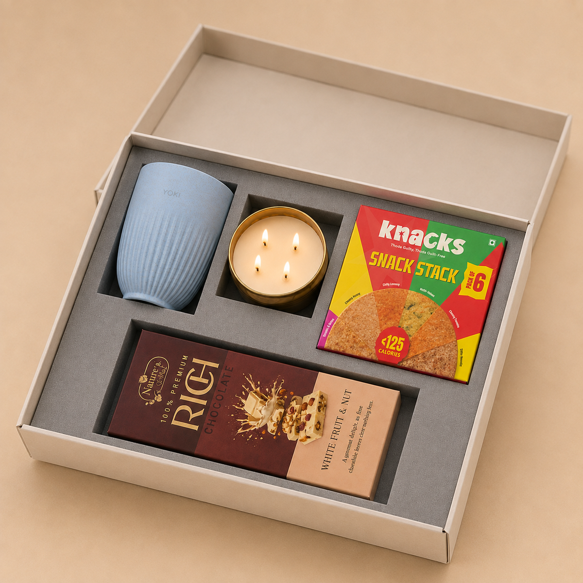 The Evening Ritual luxury gift hamper by Pitara Studio — 4 pieces from independent Indian makers in Signature Box with Foam Insert