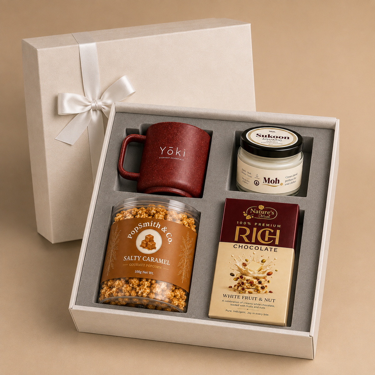 The Executive Mug luxury gift hamper by Pitara Studio — 4 pieces from independent Indian makers in Signature Box with Foam Insert