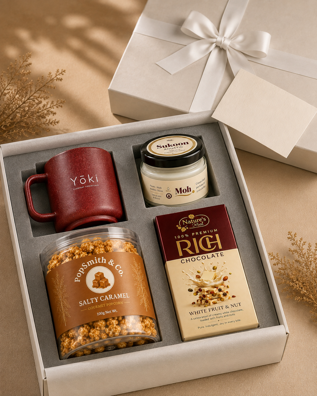 The Executive Mug luxury gift hamper by Pitara Studio — 4 pieces from independent Indian makers in Signature Box with Foam Insert