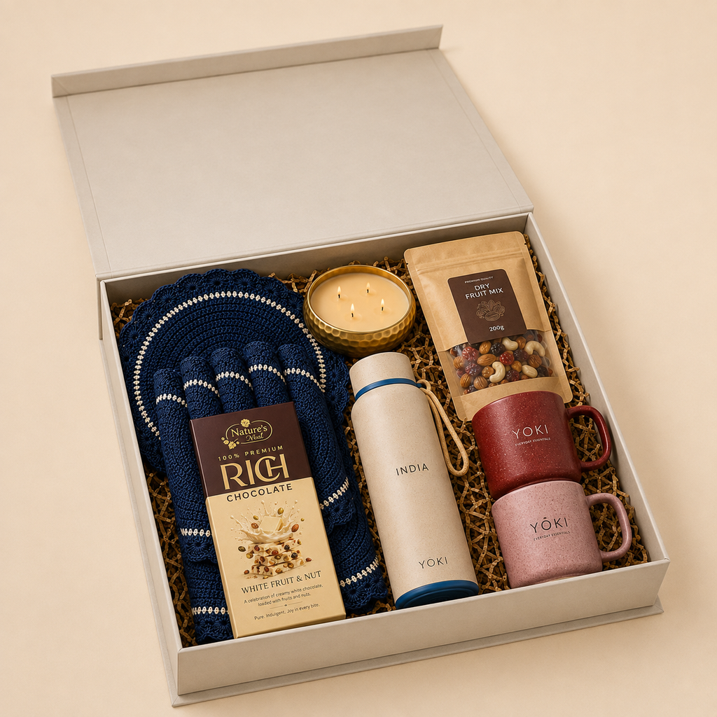 The Host Gift luxury gift hamper by Pitara Studio — 6 pieces from independent Indian makers in Magnetic Gift Box