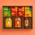 The Indian Snack Box luxury gift hamper by Pitara Studio — 7 pieces from independent Indian makers in Eco Kraft Box