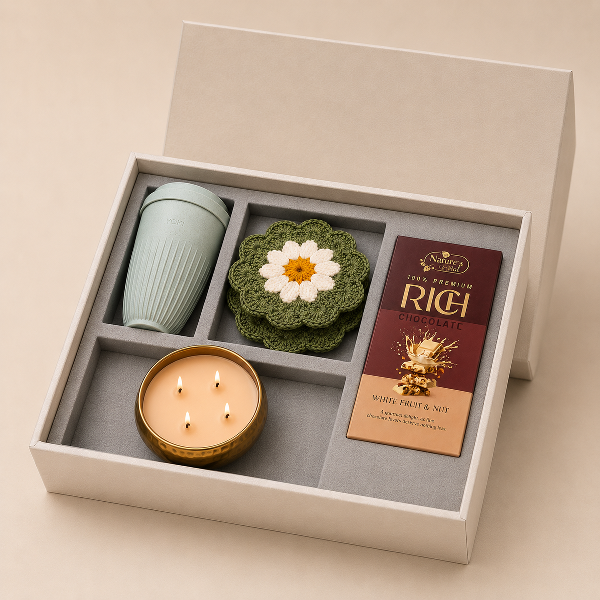 The Modern Host luxury gift hamper by Pitara Studio — 4 pieces from independent Indian makers in Signature Box with Foam Insert