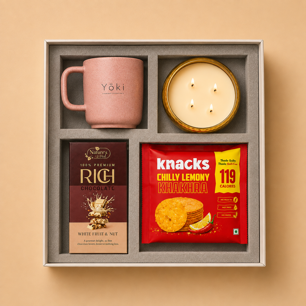 The Premium Cup luxury gift hamper by Pitara Studio — 4 pieces from independent Indian makers in Signature Box with Foam Insert