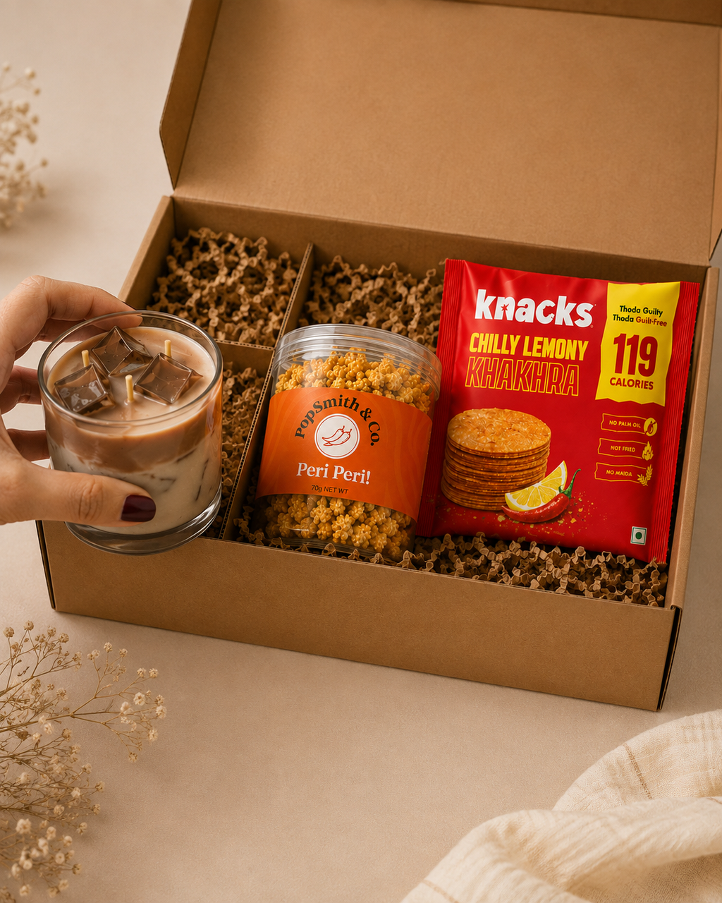 Tiny Celebration luxury gift hamper by Pitara Studio — 3 pieces from independent Indian makers in Eco Kraft Box