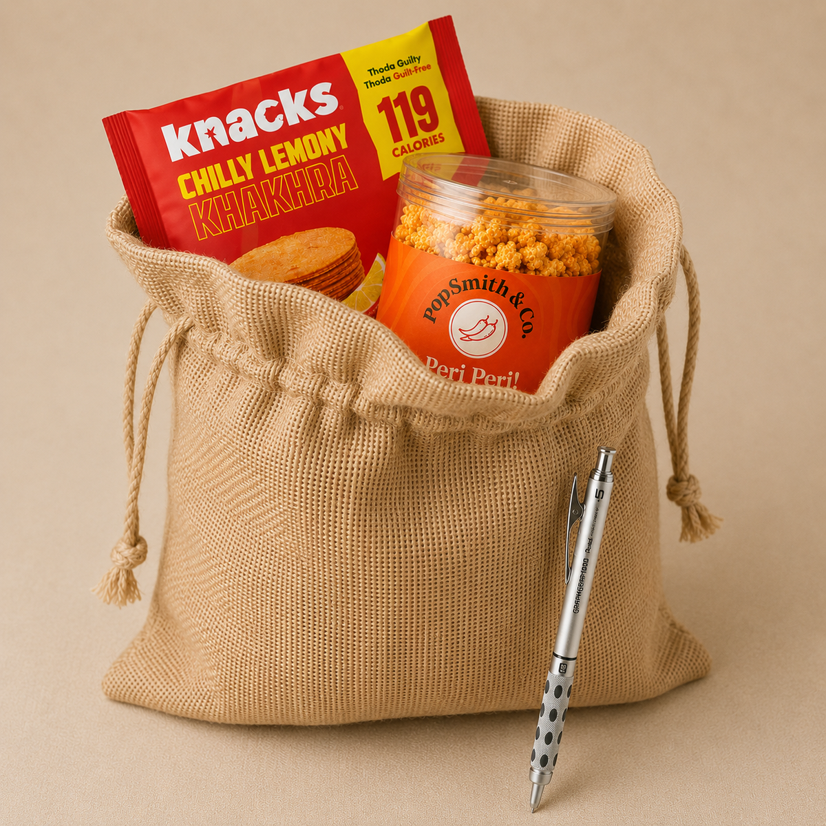 Tiny Treat luxury gift hamper by Pitara Studio — 3 pieces from independent Indian makers in Jute Potli