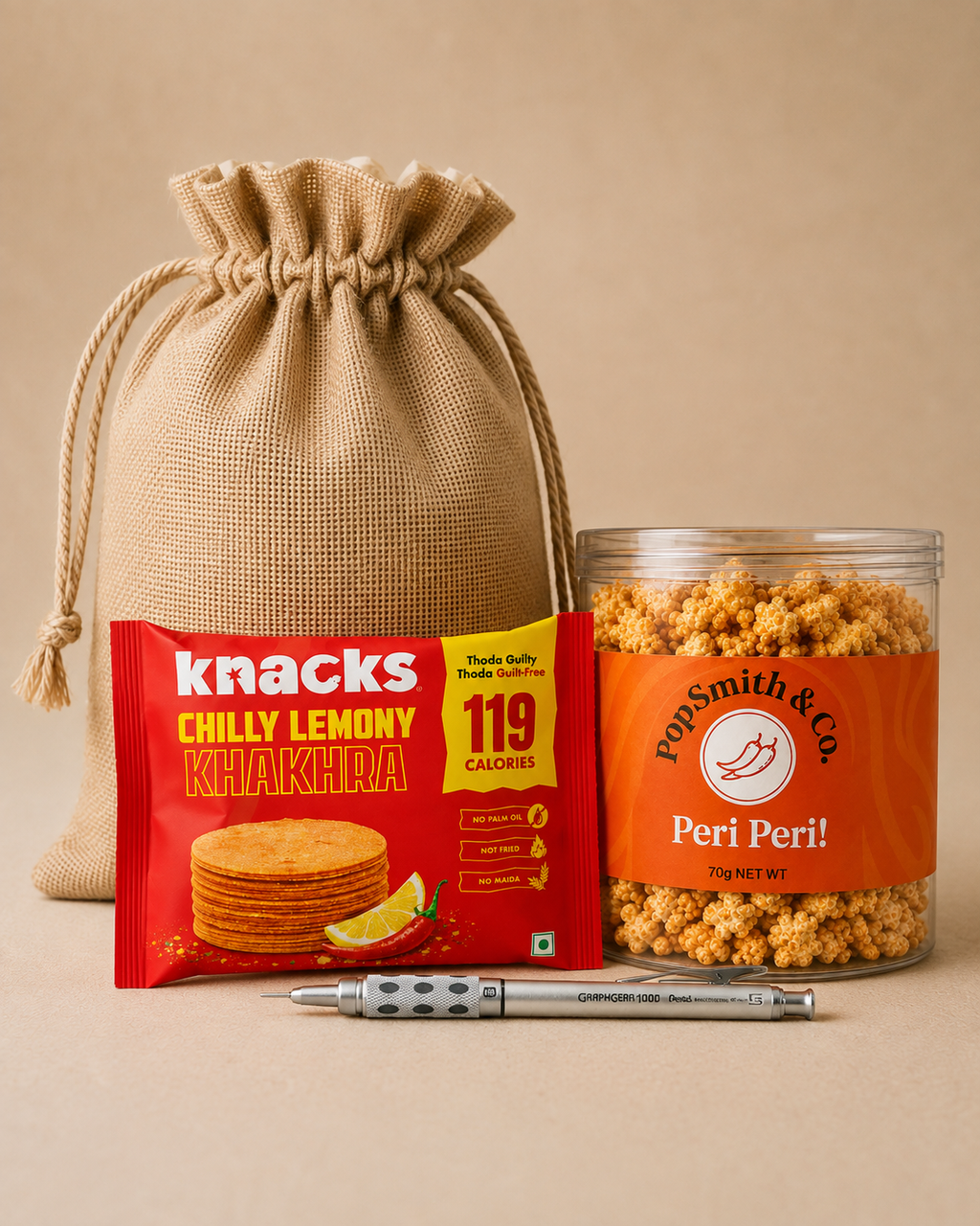 Tiny Treat luxury gift hamper by Pitara Studio — 3 pieces from independent Indian makers in Jute Potli