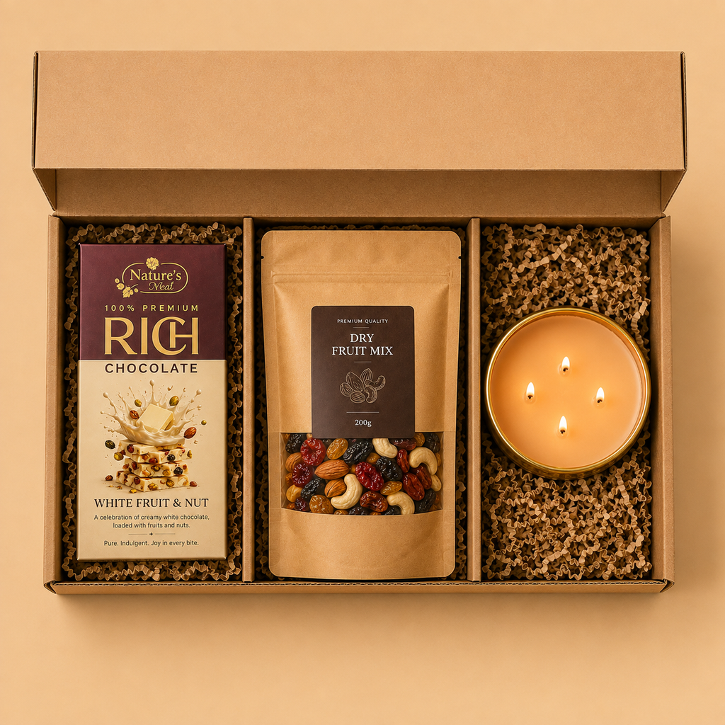 Utsav luxury gift hamper by Pitara Studio — 3 pieces from independent Indian makers in Eco Kraft Box