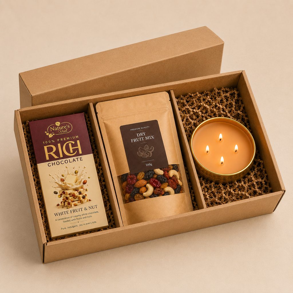 Utsav luxury gift hamper by Pitara Studio — 3 pieces from independent Indian makers in Eco Kraft Box