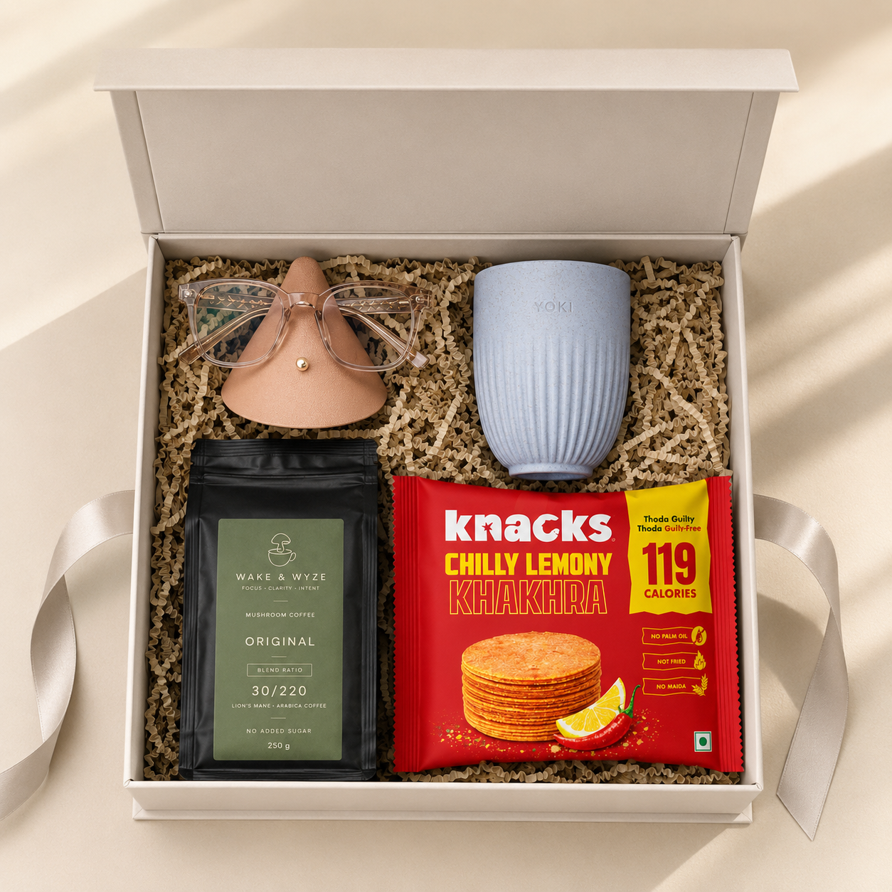 Workday Indulgence luxury gift hamper by Pitara Studio — 4 pieces from independent Indian makers in Magnetic Gift Box