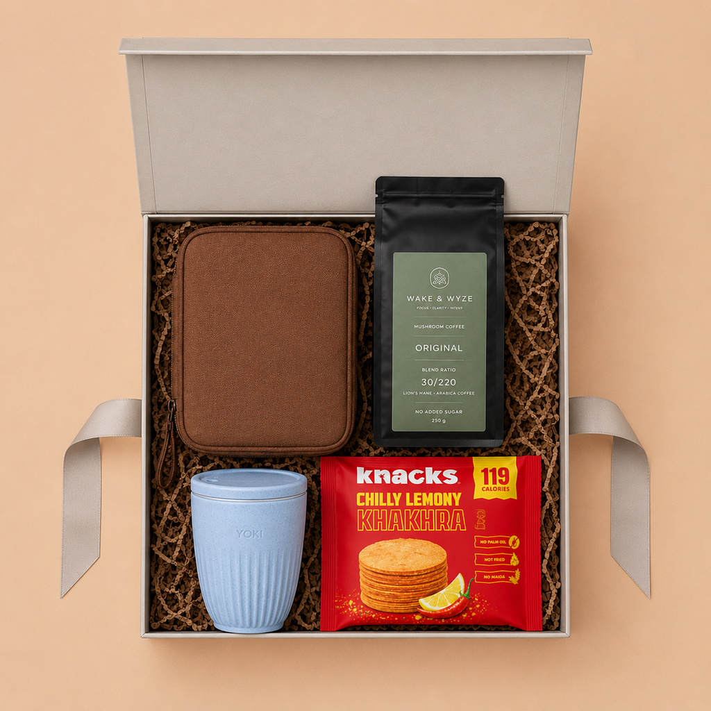 Workday Upgrade luxury gift hamper by Pitara Studio — 4 pieces from independent Indian makers in Magnetic Gift Box