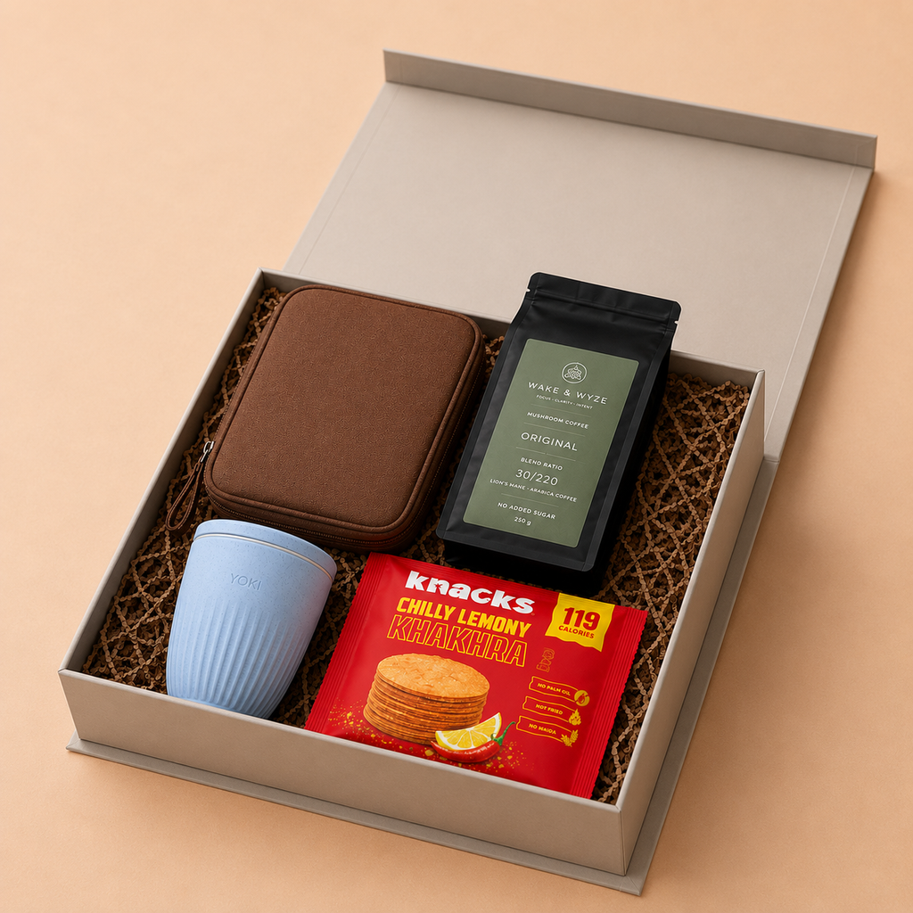 Workday Upgrade luxury gift hamper by Pitara Studio — 4 pieces from independent Indian makers in Magnetic Gift Box